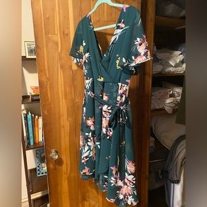 Torrid floral faux-wrap dress